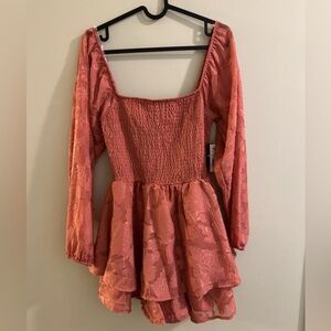 Harper and Ivy Dusty Rose Floral Romper Dress